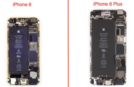 iPhone 6/6 Plus拆解对比