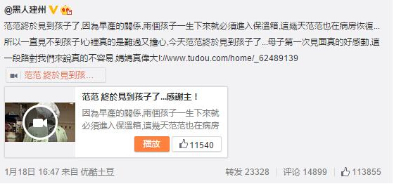 范玮琪生双胞胎