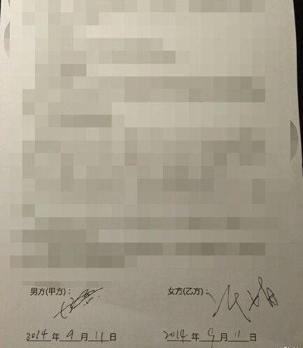 陈赫离婚协议