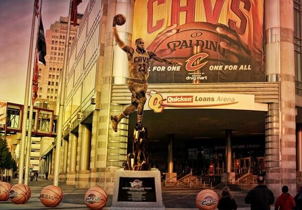 詹皇若夺冠待遇胜乔丹 克利夫兰将全城建雕像