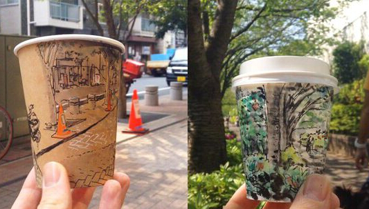 没看过东京街景 澳大利亚艺术家的咖啡纸杯满足你