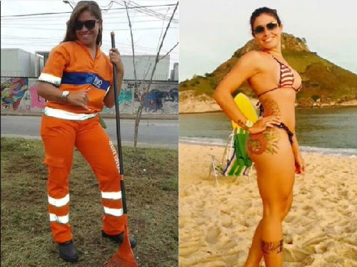 看颜值的世界 巴西清洁工因太性感被封“扫街女神”