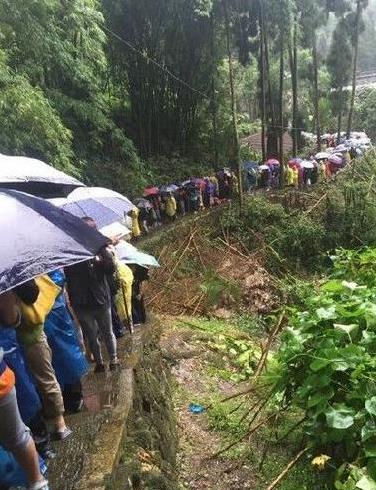 四川峨眉山景区山体塌方 大树倾倒砸死撤离台湾游客