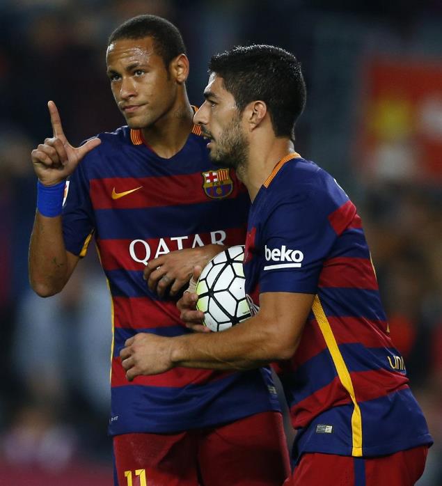 内马尔和苏亚雷斯联手为巴萨 带来逆转
