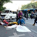 福州公交车碾死男孩事故现场