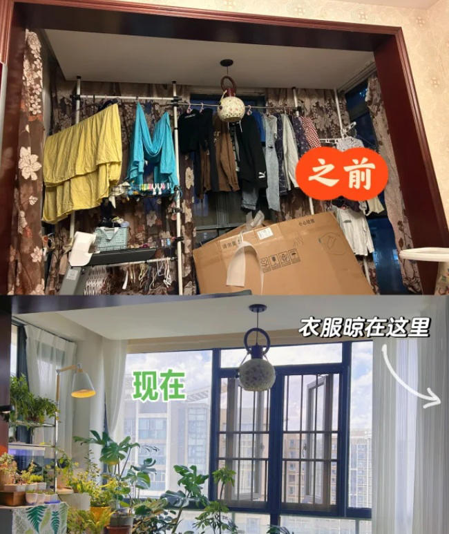 谁懂啊？！又想晾内衣又不想阳台丑，媳妇这样晾衣服，网友都折服了