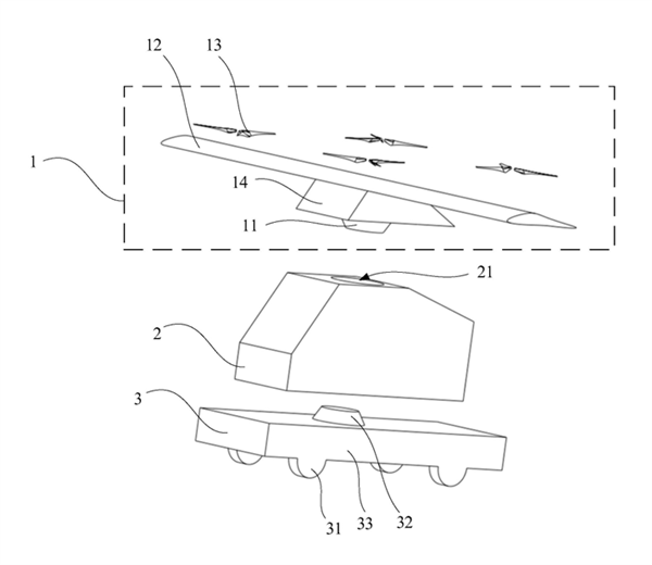 奇瑞联手清华曝光分体式飞行汽车专利：三大模块灵活拆卸，飞行更节能